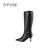 Dfuse迪芙斯2025冬季新款朋克风及膝靴尖头细跟显瘦骑士靴瘦瘦靴DFD4117015 商品缩略图6