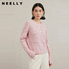 NEELLY纳俪商场同款冬季新款通勤圆领粉色肌理感针织开衫女毛衣N25104A04530 商品缩略图0
