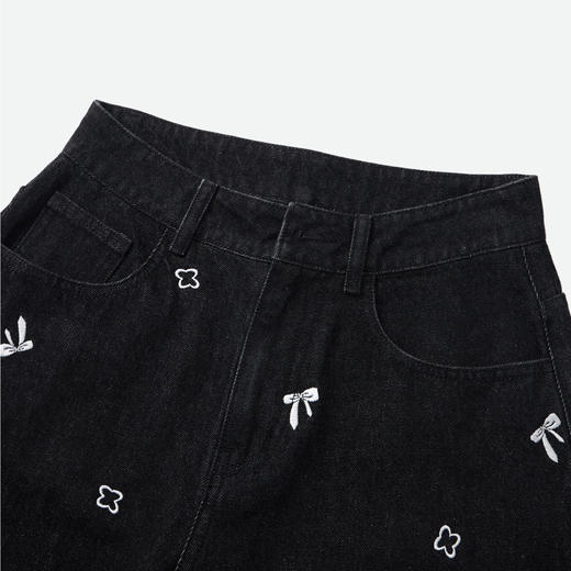 HERLIAN 2025秋冬新品刺绣直筒牛仔裤 商品图3