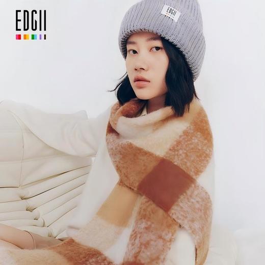 【明星同款】EDGII棉花糖羊围巾  拼色格纹柔软蓬松围巾披肩 商品图3