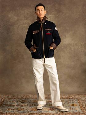 Chapal「Pebble Beach」藏蓝色帆布驾驶夹克