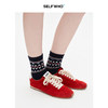SELFWHO羊毛混纺彩色提花中筒袜子女2025冬季新款复古保暖针织袜 商品缩略图0