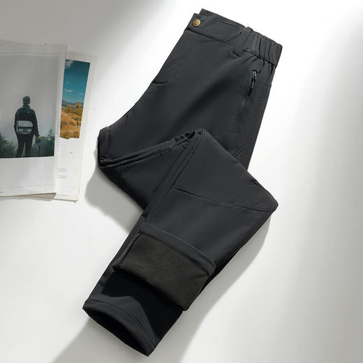 LUCKY DEER幸运鹿情侣款保暖抓绒防水登山运动裤 商品图2