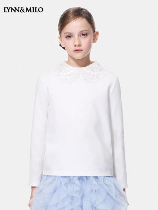 【春上新】8楼LYNN&MILO 琳麦罗 白色磨毛百搭翻领打底衫 商品图5