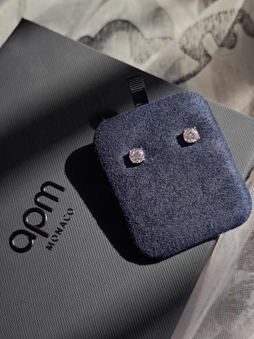 Apm圆钻耳钉，清冷气质 商品图2