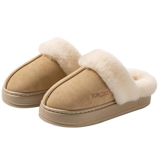 远港皮毛一体棉拖鞋女秋冬季2025新款居家用保暖毛毛绒室内男冬天 商品图4