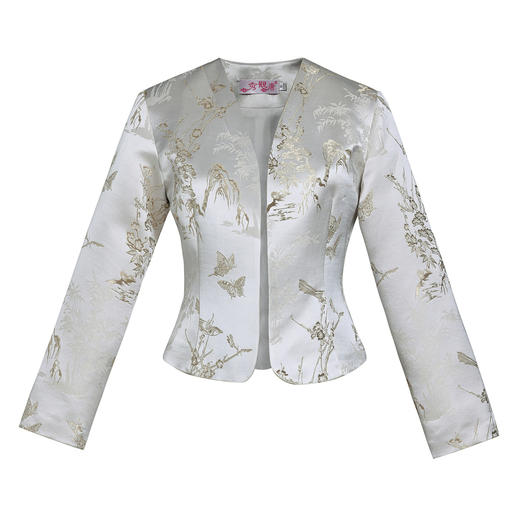 丁摩 金枝春秋装新款改良新中式国风开领旗袍搭配上衣短外套5ZF-5086 商品图4