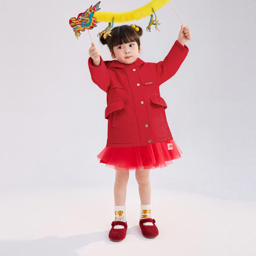 笛莎Deesha 童装女童羽绒服2025冬新款星座系列绣花工装风女童羽绒服 商品图2