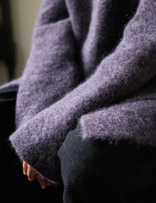 JAI 25AW 紫式部/朽叶落/红枫色羊驼毛针织邮递员外套 商品图3