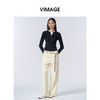 VIMAGE纬漫纪百搭宽松休闲舒适棉简约香槟白2025秋季新款牛仔裤V2405113 商品缩略图1