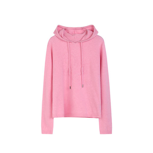 NEELLY纳俪商场同款冬新款绵羊毛通勤纯色连帽针织衫女舒适毛衣N25104A04533 商品图3