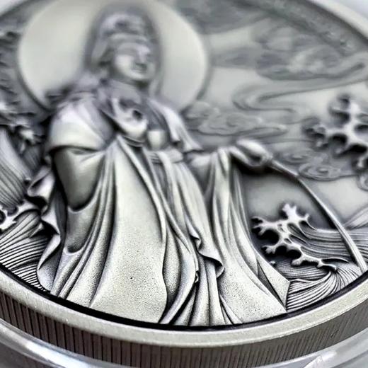 预定！萨摩亚观音纪念币，罕见双面凹面弧形， 带证书及礼盒！ 商品图5