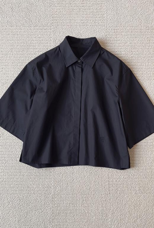 1012-4 紧急‼️清仓 纯圆正 中性气质款 tote 府绸棉 女士宽松五分袖衬衫 商品图10