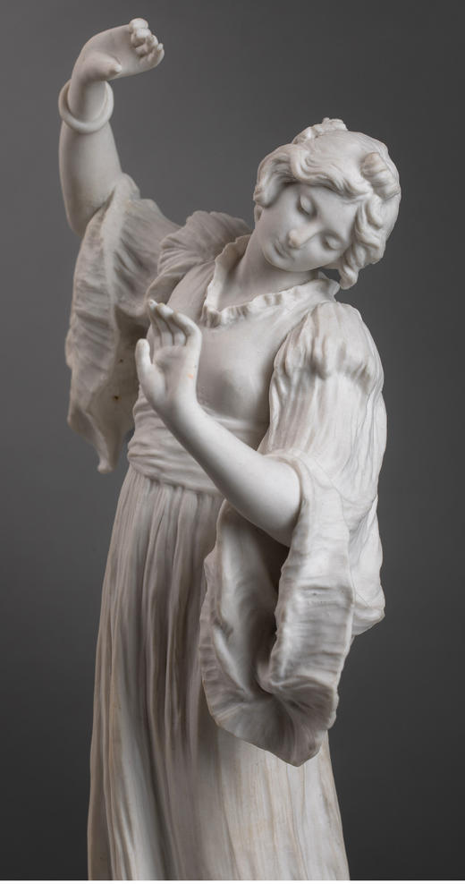 独角鹿西洋古董 1921年代法国皇家御窑出品「Jeu de l'écharpe飘带舞者」系列素胎瓷雕塑 商品图4