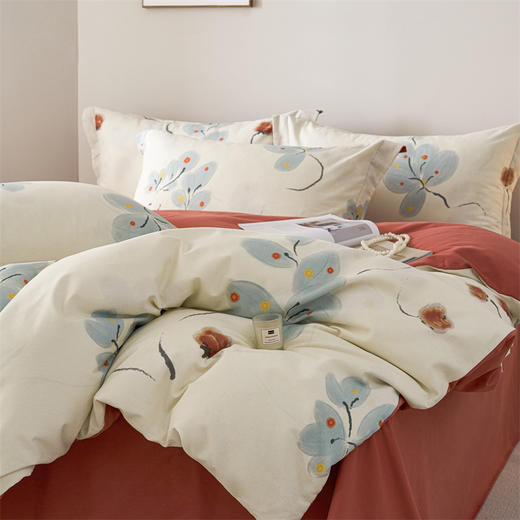 多喜爱 美眠康 奢适级全棉磨毛四件套 浅浅花样｜【高支高密面料】【法式水墨晕染】【全棉套件】 商品图6