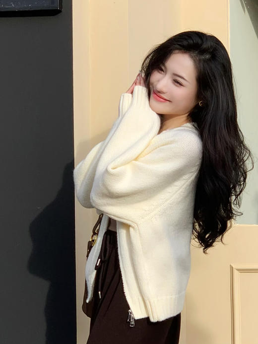 【百图lulu定制】【拉链毛衣外套】抗起球 双向拉链 长袖 厚实毛衣外套 商品图5