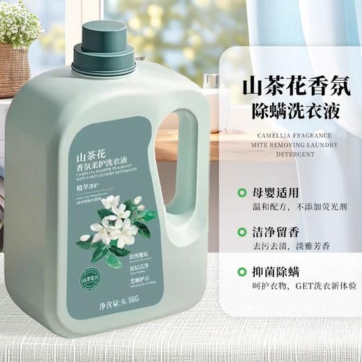 「一桶13斤！山茶花香氛」留香味洗衣液居家日用实惠装量去污能力清洁工具 商品图2