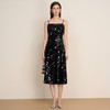 EITIE爱特爱冬季新款奢华感黑色亮片立体感收腰礼服连衣裙8007717 商品缩略图1
