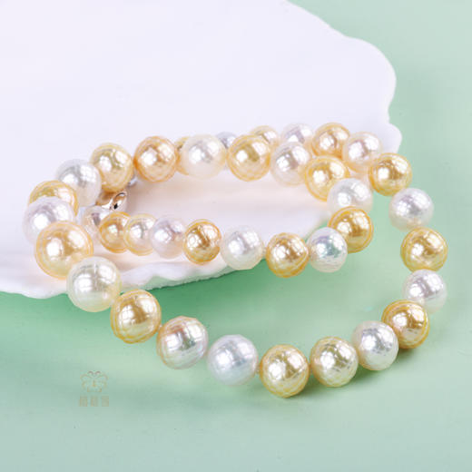 【高光时刻】白+金刻面珍珠项链   ZZ2510051 商品图1