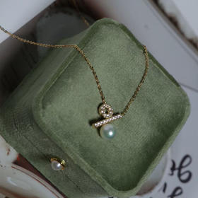 百分百吊坠，喜欢这个造型和好寓意
akoya珍珠7-8mm 纯银镀金配件