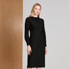 EITIE爱特爱羊毛毛织拼接设计袖子压条毛织收腰显瘦冬季新款连衣裙8407120 商品缩略图2