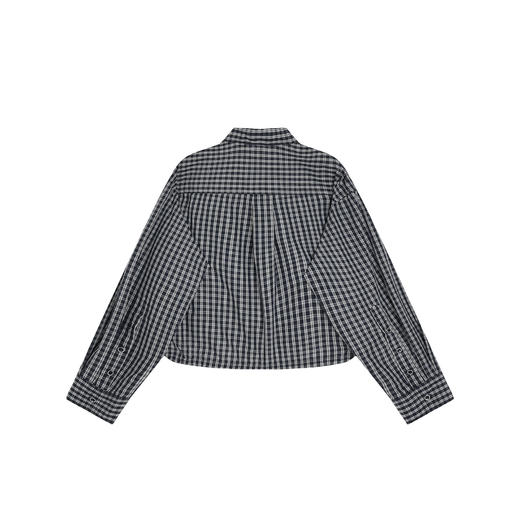 N°28 2025时尚格子条纹秋季休闲纽扣长袖宽松衬衫885381C666 商品图2