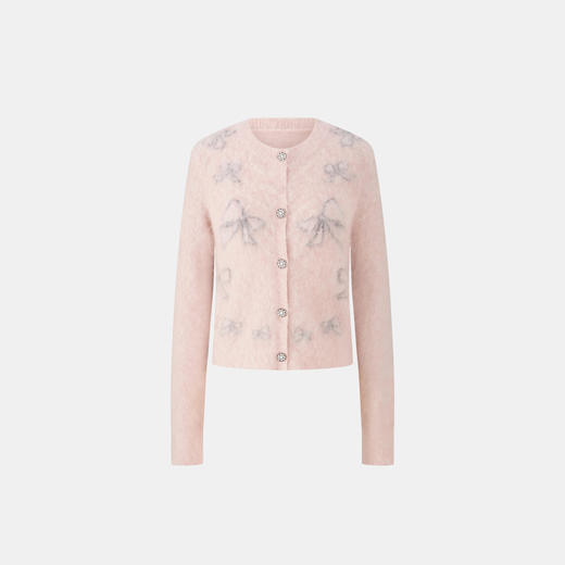 Herlian 2025秋冬新品针织蝴蝶结女士短款修身开衫 商品图1