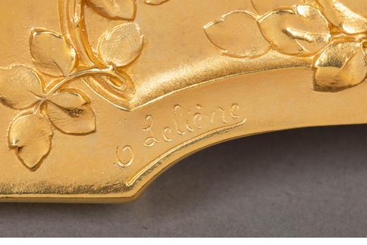 独角鹿西洋古董 19世纪末法国出品玫瑰主题铜鎏金装饰相框一对 商品图5