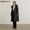 NEELLY纳俪商场同款冬季新款保暖收腰长款连帽外套女白鸭绒羽绒服N25104L04593 商品缩略图0