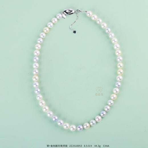 【金秋月满】银+金刻面珍珠项链   ZZ2510053 商品图0