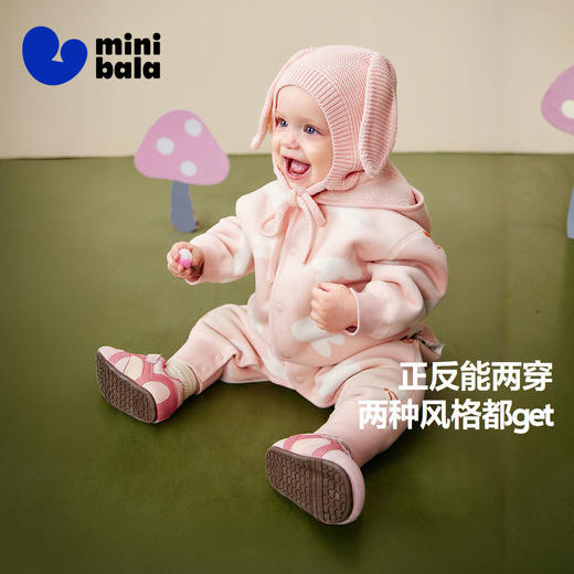【双面穿】迷你巴拉男女童宝宝柔软保暖双面绒连体衣冬新款 商品图1