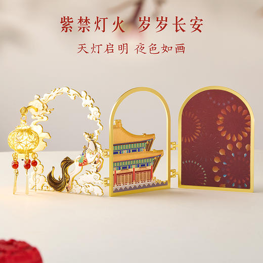 【故宫冰箱贴】灯彩紫禁城三折叠光栅发光冰箱贴宫灯博物馆文创伴手礼 商品图2