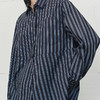 NEELLY纳俪商场同款冬季新款简约廓形条纹衬衫女复古百搭外套N25101B01010 商品缩略图2
