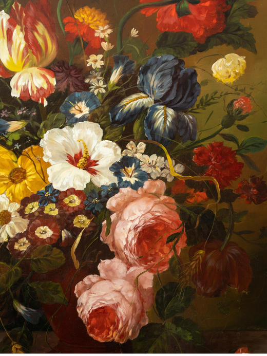 【已售】独角鹿西洋古董 19世纪法国出品荷兰画派风格「繁花」主题静物油画 商品图3