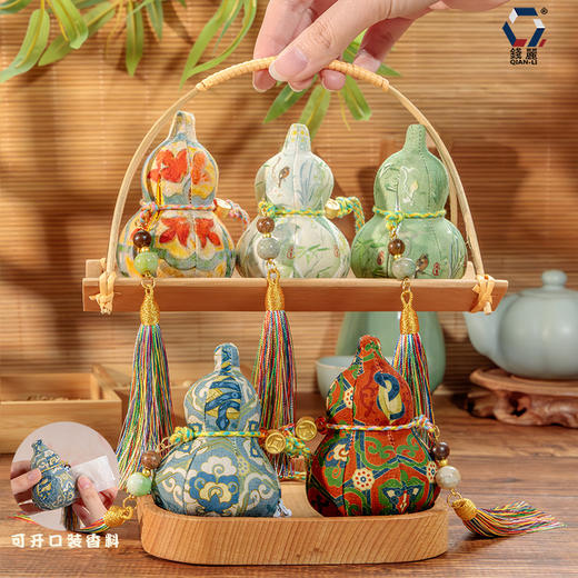 【福禄兆吉！传统工艺 | 活芯实用 | 双节适配 | 香饰两用】重阳节葫芦挂件中式香囊可替换香料端午节五彩绳香包。hb 商品图2