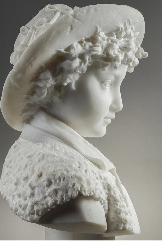 独角鹿西洋古董 1883年代意大利雕塑家签名创作卡拉拉大理石雕塑「年轻的牧童 商品图3