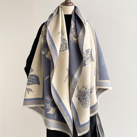 国风围巾大丝巾秋冬韩版新款仿羊绒披肩围巾女冬季高级感百搭加厚保暖围脖新款新品