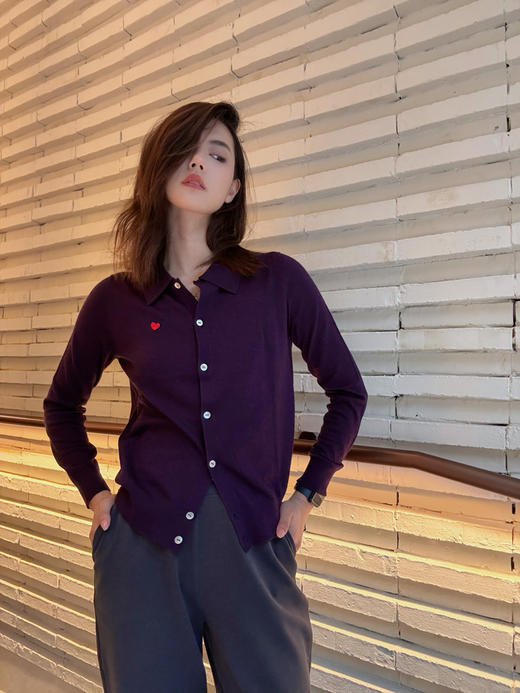 【 减龄必备】噢蜜ooomeooo精纺羊绒混纺爱心开衫 商品图2