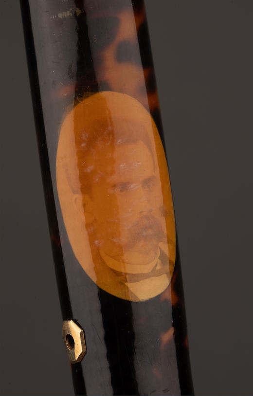 独角鹿西洋古董 1880-1910年代英国维多利亚时代出品14K黄金精雕卷叶纹镶嵌珍稀材质杖柄绅士手杖 商品图5