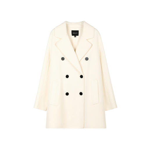 NEELLY纳俪商场同款冬季新款绵羊毛宽松双面呢外套女气质通勤外套N25104N04527 商品图3