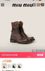 高端原版Miu秋冬秀款复古机车靴马丁靴中筒靴101102 商品缩略图0