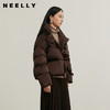 NEELLY纳俪商场同款冬新款荷叶边立领短款连帽外套女白鸭绒羽绒服N25104L04592 商品缩略图0