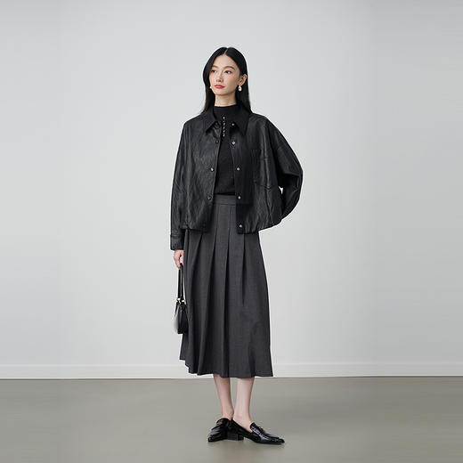 NEELLY纳俪商场同款秋冬新款半高领休闲针织打底衫女优雅修身上衣N25104A05508 商品图3