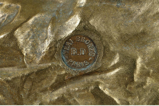 独角鹿西洋古董 19世纪法国雕塑家出品「为生命而战斗」主题铜镀金雕塑 商品图6