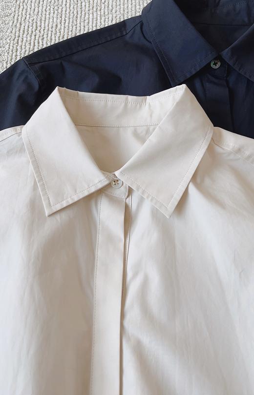 1012-4 紧急‼️清仓 纯圆正 中性气质款 tote 府绸棉 女士宽松五分袖衬衫 商品图9