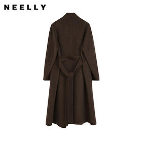 NEELLY纳俪商场同款冬季新款高级感长款双面呢大衣女牦牛绒外套