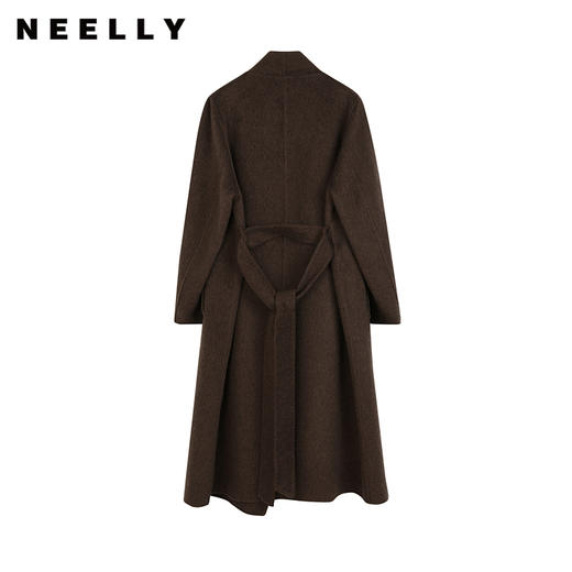 NEELLY纳俪商场同款冬季新款高级感长款双面呢大衣女牦牛绒外套 商品图0