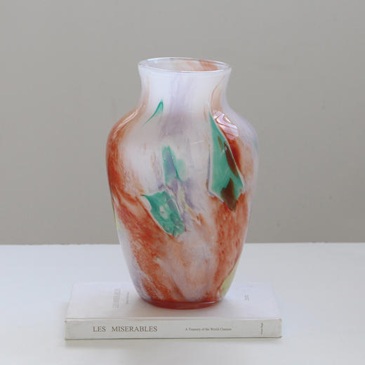 高端流体彩色水墨大肚玻璃花瓶摆件客厅电视柜餐桌水养插花装饰品 商品图1