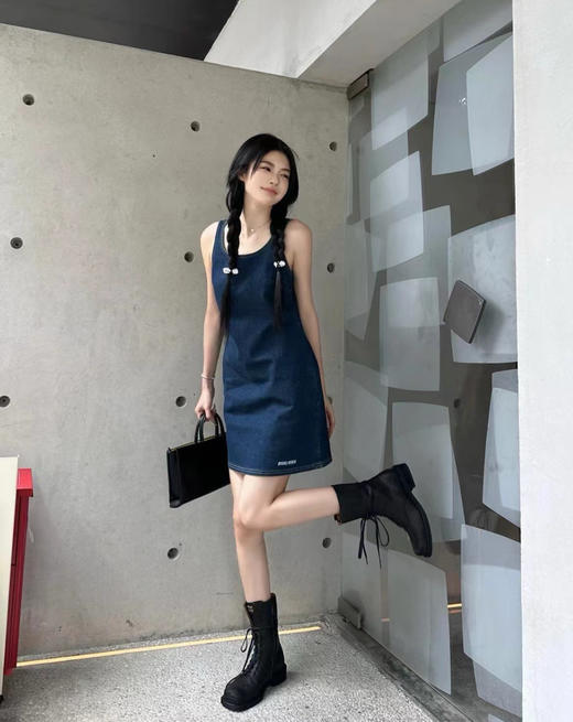 高端原版Miu秋冬秀款复古机车靴马丁靴中筒靴101102 商品图7