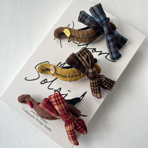 时尚复古色彩格子发夹-纪念日百货门店同款166745281 商品图0